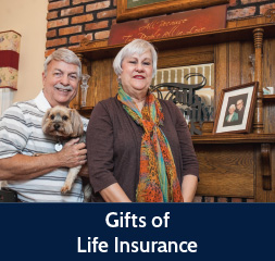 Rollover image of donors David and Kathy Harrell. Link to Gifts of Life Insurance.
