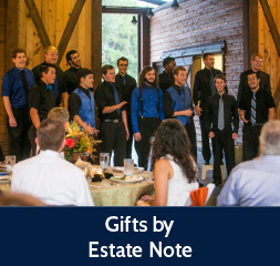 Rollover image of a capella singers performing. Link to Gifts by Estate Note.