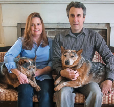 Photo of a family with their dogs
